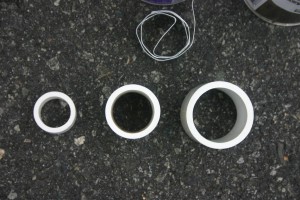 Three Kinds of PVC I used 3/4", 1" and 1 1/4" PVC pipe for this project.