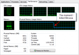 Bitcasa will take over your machine while uploading.